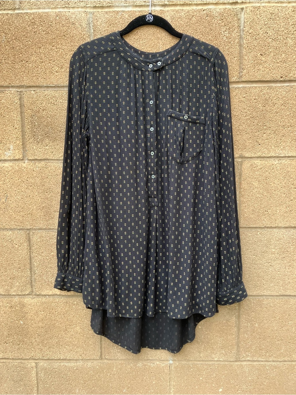 Free People Long Sleeve Tunic with Small Print